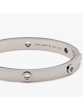 Kate Spade New York Spot The Spade Studded Hinged Bangle, Silver